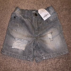 Crazy 8 brand custom distressed grey wash shorts